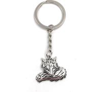 Onwomania Porte-clés queue de renard animal métal Charm