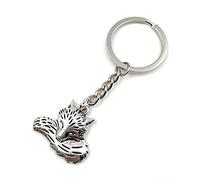 Onwomania Porte-clés renard endormi en métal porte-bonheur dans une boîte cadeau en aluminium, idéal pour offrir, argenté, taille unique