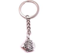 Onwomania Porte-clés Rif Poisson d'ornement Aquarium Argent Métal Pendentif Charm