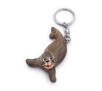 Onwomania Porte-clés sceau en bois sceller lion de mer animaux eau plage mammifère pendentif charme