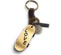 Onwomania Porte-clés Skateboard love Edel Golden Métal Charm