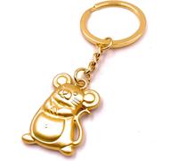Onwomania Porte-clés Souris Mignon Gros ventre Pendentif Or Keychain
