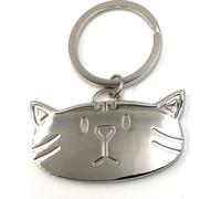 Onwomania Porte-clés tête de chat argenté sweet métal Charm