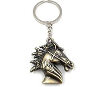 Onwomania Porte-clés - "Tête de cheval Crinière de cheval" - Porte-bonheur en métal idéal comme cadeau par ex. pour le meilleur ami, la meilleure amie, maman