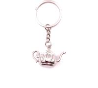 Onwomania Porte-clés Théière Antique Cafetière Vieille Argent Porte-clés