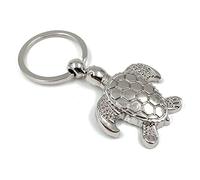 Onwomania Porte-clés Tortue d'eau Tortue Porte-clés en métal argenté