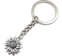 Onwomania Porte-clés - "Tournesol Fleur Fleur" - Porte-bonheur en métal idéal comme cadeau par ex. pour le meilleur ami, la meilleure amie, maman