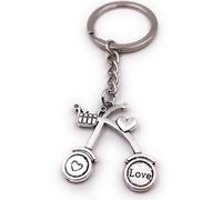 Onwomania Porte-clés vélo Love Korb Drahtesel argent Pendentif Keychain