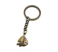 Onwomania Porte-clés voilier navire bateau à vapeur bronze pendentif en métal