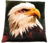 Onwomania Pygargue à tête blanche Aigle Oiseau Coussin en peluche pour canapé ou lit comme déco, décoration ou coussin douillet 35x35 cm