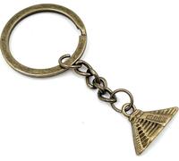 Onwomania Pyramide Désert d'Egypte Vacances Souvenir Porte-clés métal Porte-bonheur en boîte cadeau alu, idéal pour offrir en cadeau