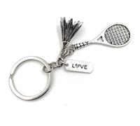 Onwomania Raquette de badminton Love Porte-clés métal porte-bonheur en boîte cadeau alu, idéal pour offrir en cadeau