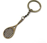 Onwomania Raquette de tennis avec balle Porte-clés métal porte-bonheur en boîte cadeau alu, idéal pour offrir en cadeau