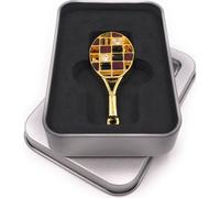 Onwomania Raquette de tennis dorée Balle de sport Clé USB en boîte cadeau alu 8 Go USB 2.0