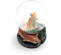 Onwomania Renard Renard rouge Chien sauvage Hauteur 6,5cm Boule à neige scintillante Boule à secouer multicolore