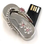 Onwomania Sandale Flip Flop Silber Funny USB Stick 8 GB USB 2.0