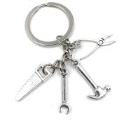 Onwomania - Scie Marteau Clé à molette Outil Zannge - Porte-clés métal, idéal comme cadeau par ex. pour le meilleur ami, la meilleure amie, maman