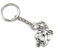Onwomania Scorpion avec tête de mort Porte-clés métal porte-bonheur en boîte cadeau alu, idéal pour offrir en cadeau