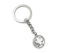 Onwomania - "Shamrock dans un cercle Porte-clés - porte-bonheur en métal idéal comme cadeau, par exemple pour le meilleur ami, le meilleur ami, maman - pour hommes, femmes et enfants