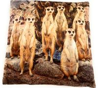 Onwomania Suricate Sabot Coussin en peluche pour canapé ou lit comme décoration, oreiller ou coussin douillet 35x35 cm