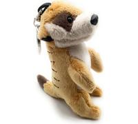 Onwomania Suricate Suricate Peluche Doudou Tissu Animal 18cm avec chaîne Beige