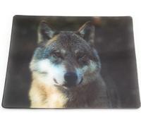 Onwomania Tête de loup Loup Chien sauvage 9x7cm Carte magnétique 3D Aimant pour réfrigérateur Image magnétique Aimant pour cahier multicolore