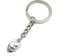 Onwomania Tête de mort avec dentition Porte-clés métal porte-bonheur en boîte cadeau alu, idéal pour offrir en cadeau