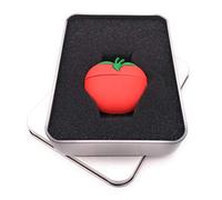 Onwomania Tomate Vaisselle d'ombre de nuit, légumes, nourriture, rouge, clé USB, dans une boîte cadeau en aluminium, différentes tailles 128 GB USB 3.0