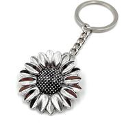 Onwomania Tournesol Fleur Plante Porte-clés métal porte-bonheur en boîte cadeau alu, idéal pour offrir en cadeau