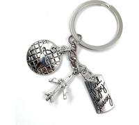 Onwomania Voyage autour du monde Journey autour du globe Porte-clés métal porte-bonheur en boîte cadeau alu, idéal pour offrir en cadeau
