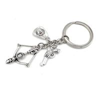 Onwomania Wild West Cowboy Hut Armbrust Revolver Metall Porte-clés, porte-bonheur en boîte cadeau alu, idéal pour offrir en cadeau