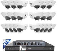 ONWOTE Système de caméra de sécurité 12 MP NVR 32 canaux, reconnaissance faciale, 20 caméras IP PoE anti-vandalisme 5 MP 30 FPS avec technologie AI Color Night, 32 canaux 6K 4K NVR commercial 8 To, 4