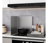 Onxyrbyte Cuisine Reglable Plaque Anti Projection,Protection D'éCran pour CuisinièRe,CréDence De Cuisine INOX Brossé,Facile à Utiliser,Aux Plaques De Cuisson,Aux éTablis
