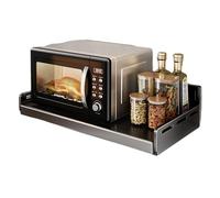 Onxyrbyte Étagère Murale pour micros-Ondes,Support Mural pour Four,micros-Ondes,Suspendu Meuble Micros Ondes Cuisine Rangement,avec Crochets Mobiles,Acier Inoxydable,pour électrique de Cuisine