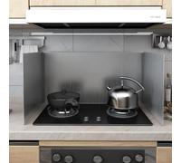 Onxyrbyte Plaque Anti Projection Cuisine pour Cuisson,Protection Anti-éClaboussures Pliable,CréDence De Cuisine INOX Brossé,Facile à Nettoyer,Aux Cuisines,Salles Manger