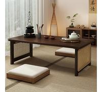Onxyrbyte Table Basse de Salon Japonaise,Table Tatami Pliante Portable Basse,Table de Méditation Minimaliste,Table de Sol à thé Chinois en Bamboo,pour Salon,Chambre,Baie Vitrée,Intérieur