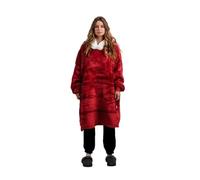 ONY Couverture à capuche doublée en polaire sherpa ultra douce, chaude et confortable, surdimensionnée à porter pour femmes, filles, adultes, hommes, garçons, enfants, grande poche, Rouge, One Size
