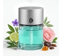 Onyvara Diffuseur Parfum Voiture Automatique - Senteur Mousse d’Ambre - Désodorisant Voiture 80ml sans Fil - Diffuseur Huiles Essentielles Intelligent & Ultrasonique