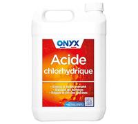 Onyx - Acide Chlorhydrique 23% - Décapant, Détartrant WC, Canalisations et Métaux, Produit Nettoyant Multi-Surface, Carrelage, Terre Cuite, Cuivre - Régulateur PH Piscine - Fabrication Française - 5L