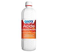 Onyx - Acide Chlorhydrique 23% - Décapant, Détartrant WC, Canalisations et Métaux, Produit Nettoyant Multi-Surface, Carrelage, Terre Cuite, Cuivre - Régulateur PH Piscine - Fabrication Française - 1L