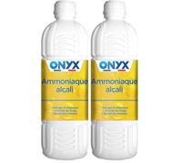 Onyx - Ammoniaque Ménager Alcali - Décaper, Dégraisser, Détacher, Nettoyer - Produit Nettoyant Multi-Surface, Tissus, Carrelages, Éviers, Vitres, Sanitaires - Fabrication Française - 1L (Lot de 2)