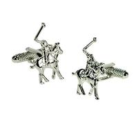 Onyx-Art London CK512 Boutons de manchette Motif joueur sur cheval dans une boîte cadeau