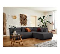 Onyx - canapé modulable d'angle droit 5 places - en tissu - Gris foncé