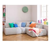 Onyx - canapé modulable d'angle droit 5 places - en tissu mailles 3D - Beige