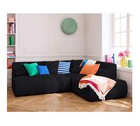 Onyx - canapé modulable d'angle droit 5 places - en tissu mailles 3D - Noir