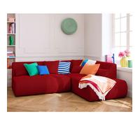Onyx - canapé modulable d'angle droit 5 places - en tissu mailles 3D - Rouge