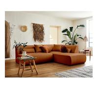 Lisa Design - Canapé Modulable d'angle Droit - Onyx en Tissu - Sofa Terracotta 5 Places - Salon