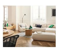 Onyx - canapé modulable d'angle droit - 5 places - en velours côtelé - Beige Beige