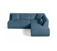 Onyx - canapé modulable d'angle droit - 5 places - en velours côtelé - Bleu Bleu G