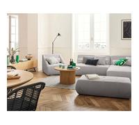 Onyx - canapé modulable d'angle droit - 5 places - en velours côtelé - Gris clair